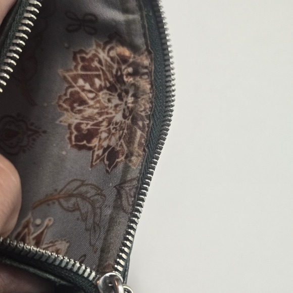 Hobo Linn Green Leather Snap Card Wallet Case Holder Organizer - Picture 6 of 8